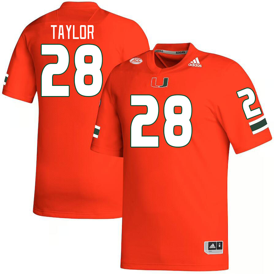 Men #28 Isaiah Taylor Miami Hurricanes College Football Jerseys Stitched-Orange